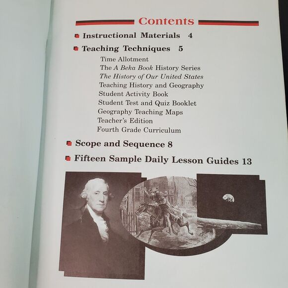 A Beka History Of Our United States 4th Grade Student Text Book Teachers Ed 1990 - Picture 4 of 14